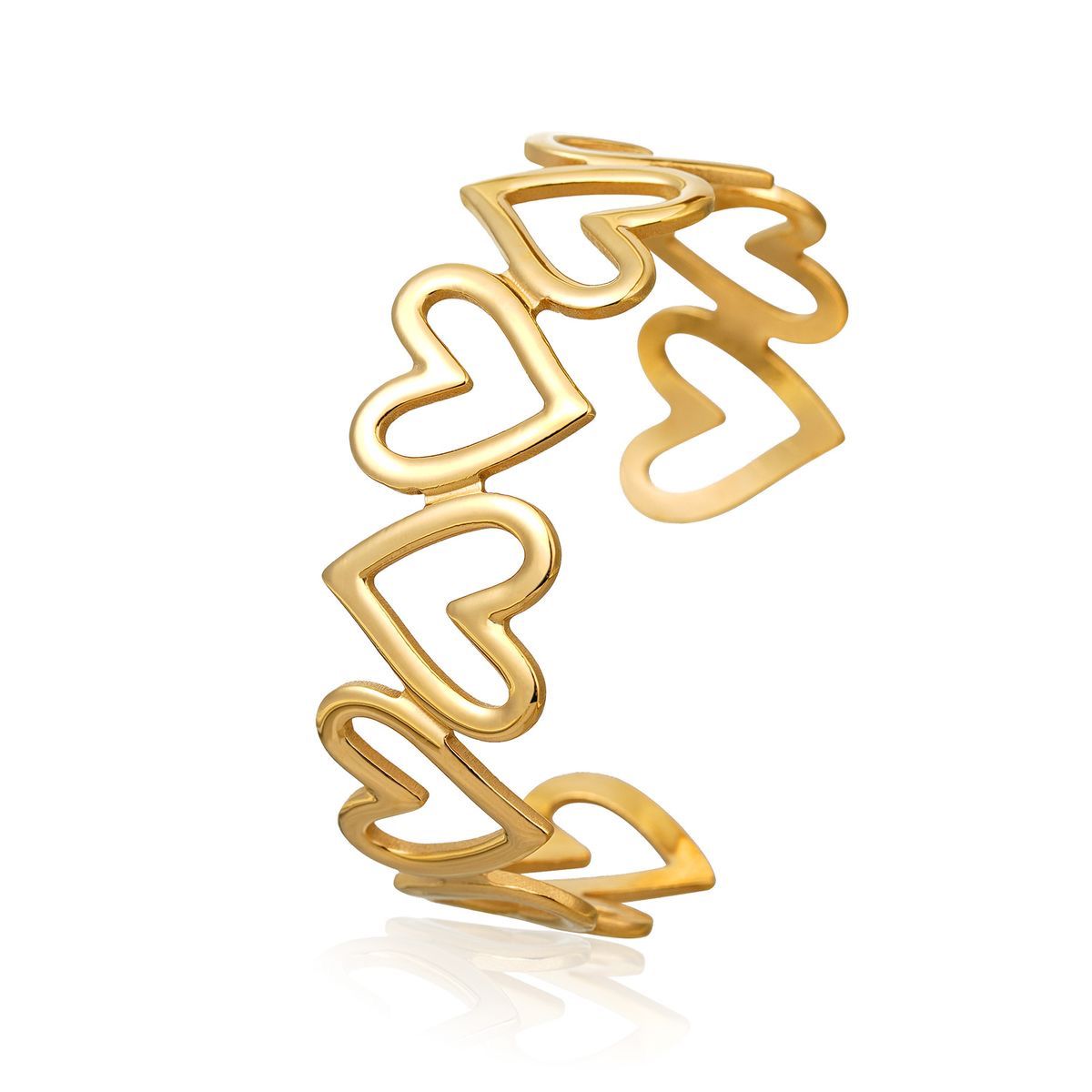 Heart shape golden anti turnish bangle